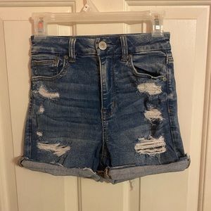 Size 2 American Eagle Curvy High Rise Shortie Jean Shorts